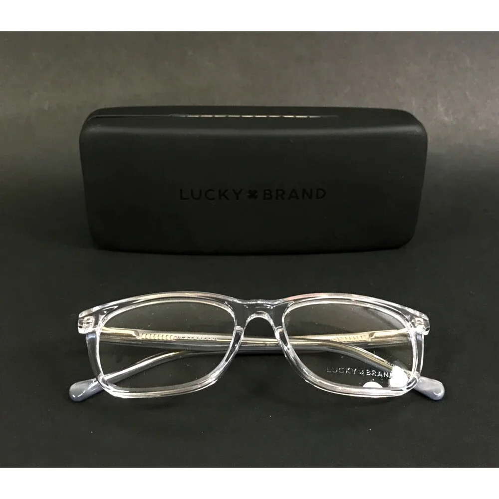 Lucky Brand Eyeglasses Frames VLBD824 CRYSTAL Clear Rectangle Full Rim 49-16-130